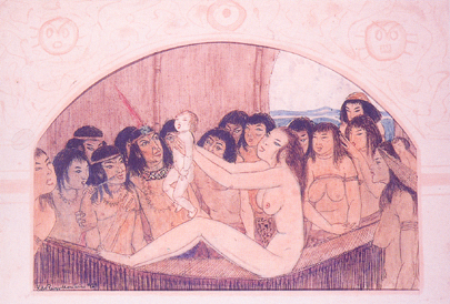 The Amazonian legend of Maní is related to the cult of Manioc, the native staple food that sprang from her grave