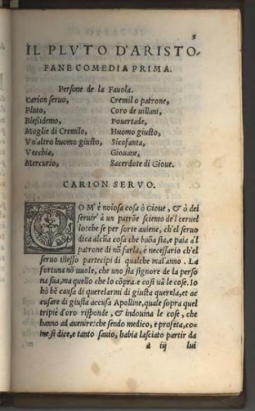 Plutus is an Ancient Greek comedy 388 BCE