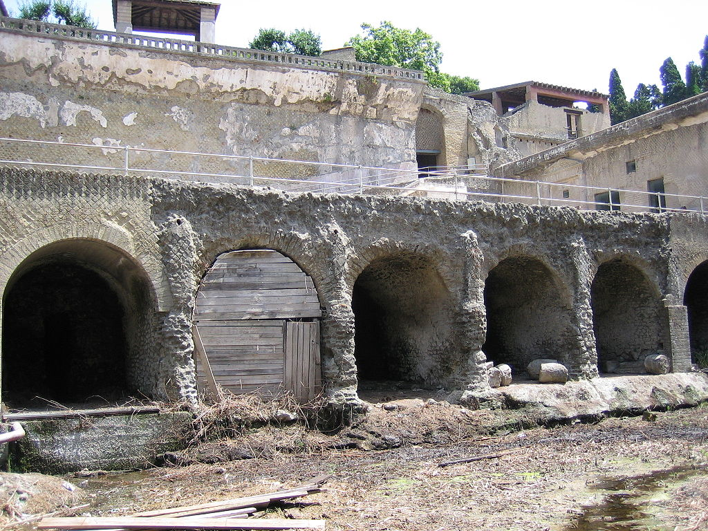 Herculaneum Was anĀ Ancient RomanĀ Town Buried Under Volcanic Ash and Pumice in theĀ Eruption of Mount Vesuvius in 79 AD.